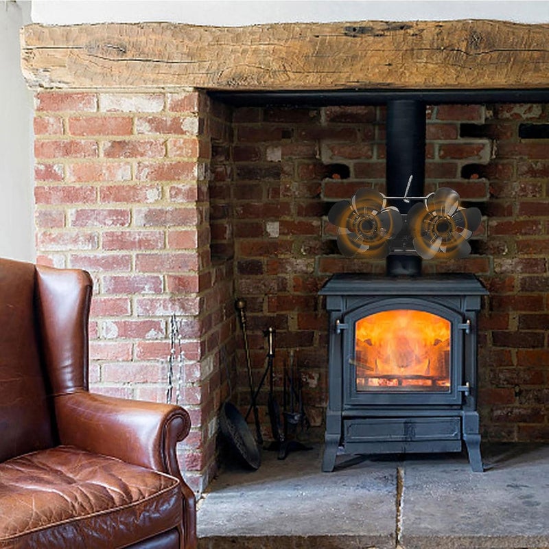 woobles Fireplace Fan, 6 Blades Wood Burning Stove Fan Log Burner, Heat Operated Stove Fan for Home Office, Quietly Energy Efficient Heat Distribution with Overheat Protection - Image 2